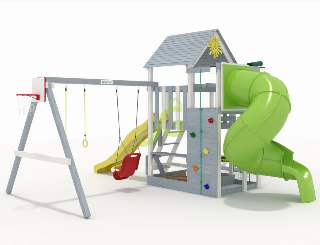 Детская площадка IgraGrad Крафт Pro 4 с трубой v1