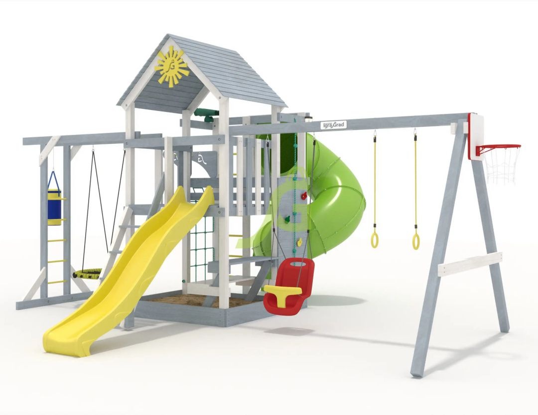 Детская площадка IgraGrad Крафт Pro 4 с трубой v1