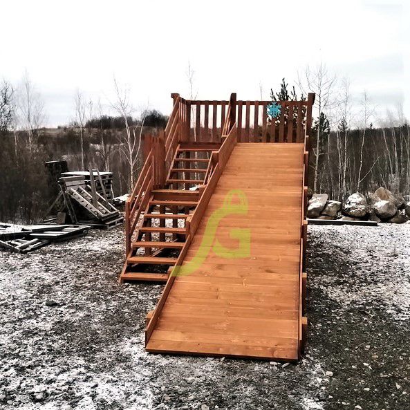 Детская деревянная зимняя горка Snow Fox скат 5,9 м