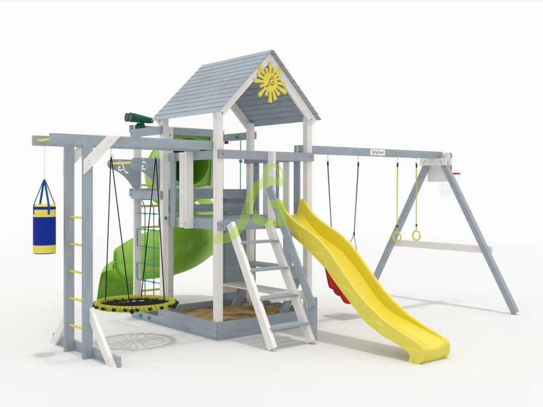 Детская площадка IgraGrad Крафт Pro 4 с трубой v1