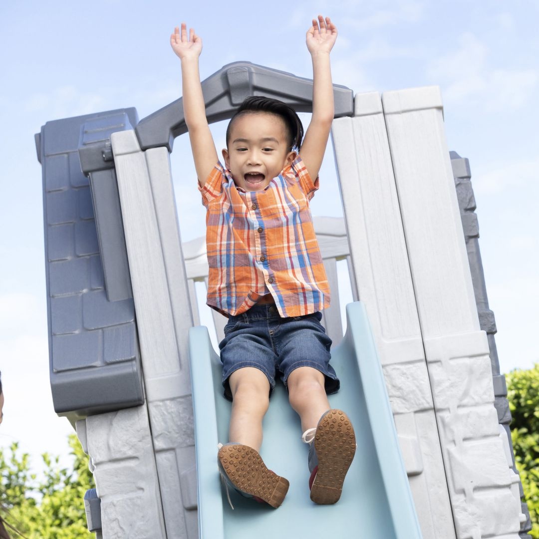 Детский Двухэтажный домик с горкой Step-2 Приключение