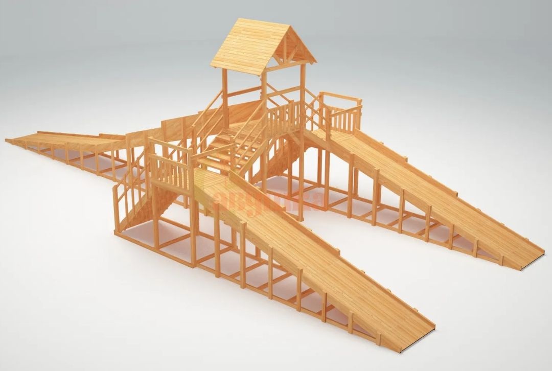 Зимняя горка Савушка Зима Wood-11