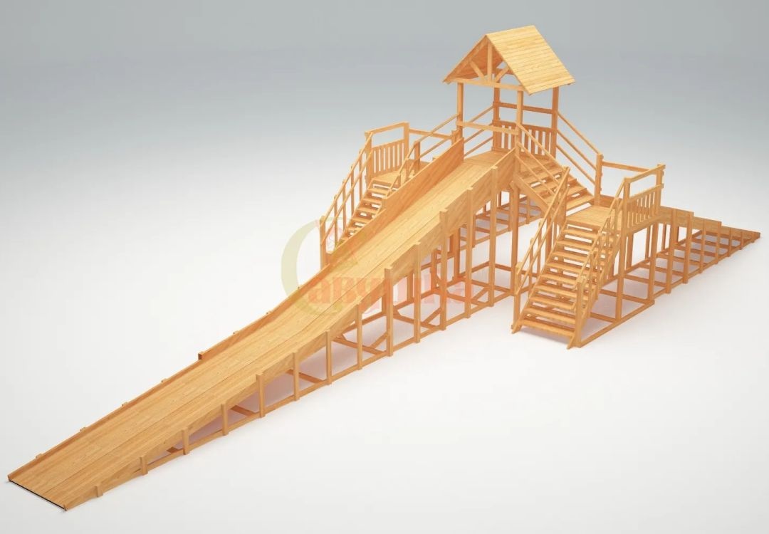 Зимняя горка Савушка Зима Wood-11