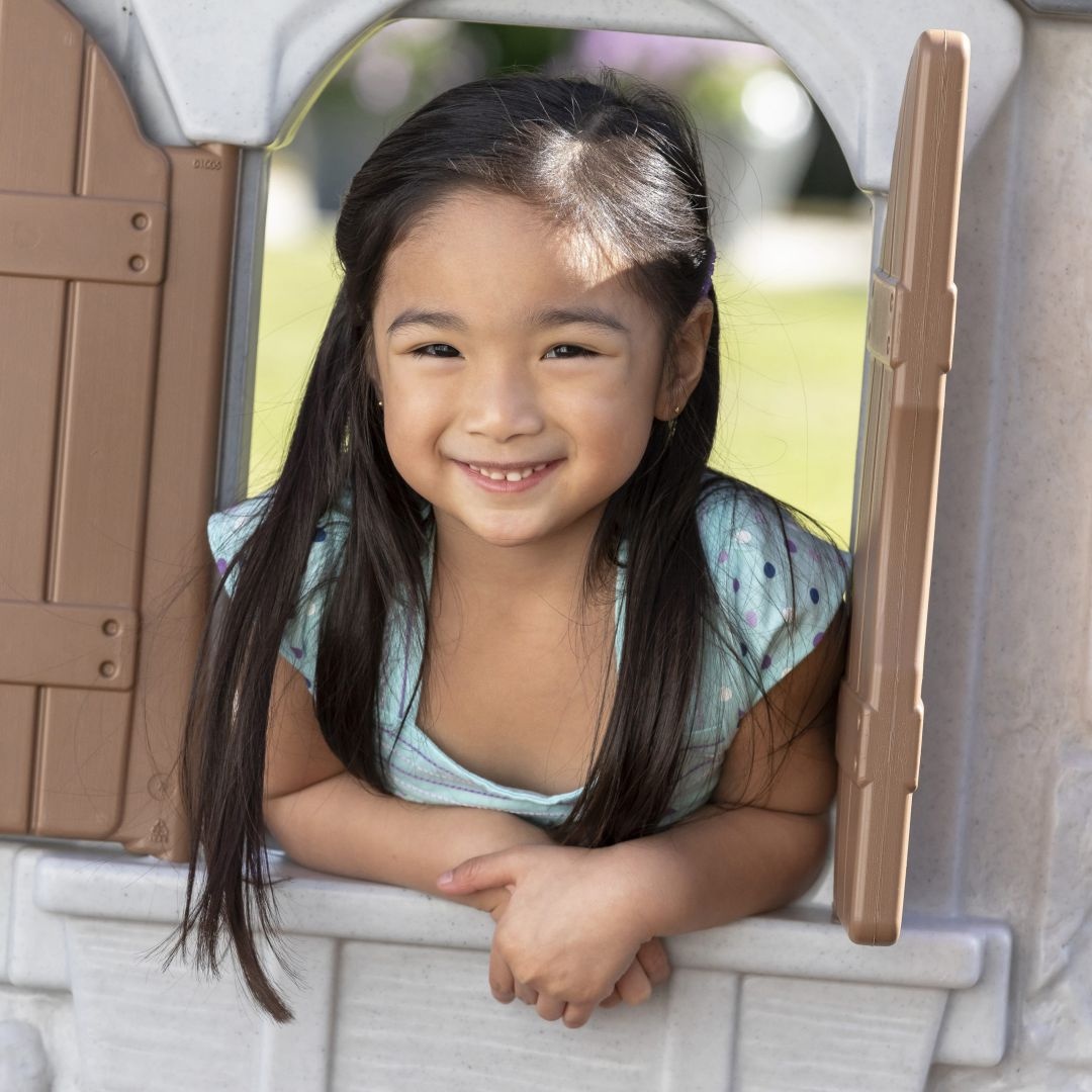 Детский Двухэтажный домик с горкой Step-2 Приключение