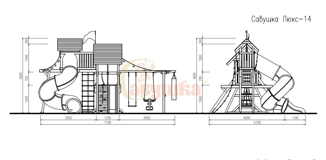 Детская игровая площадка Савушка Lux 14