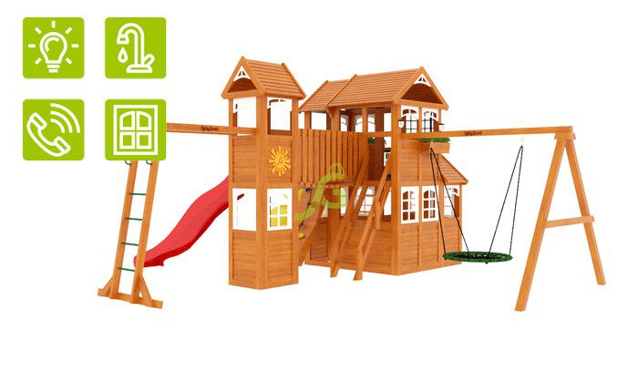 Детская игровая площадка Igragrad Клубный домик Макси с трубой Luxe