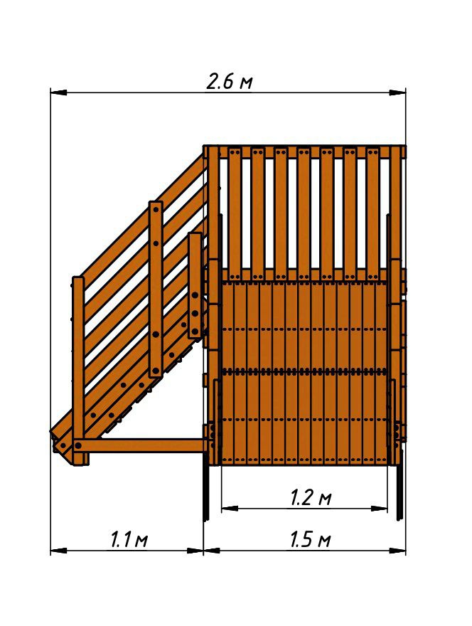 Зимняя Деревянная горка MoyDvor SWAN-1