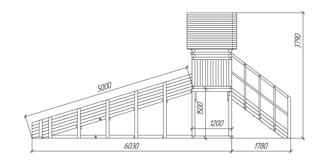 Детская площадка Савушка Зима 5 скат 5м Серый Индиго