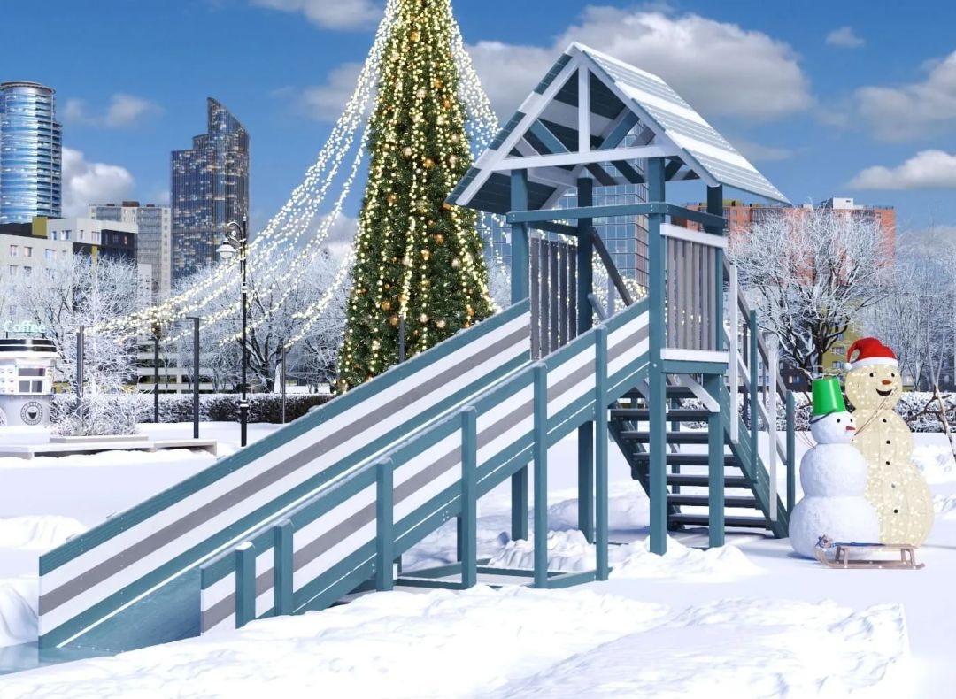 Детская площадка Савушка Зима 5 скат 5м Серый Индиго