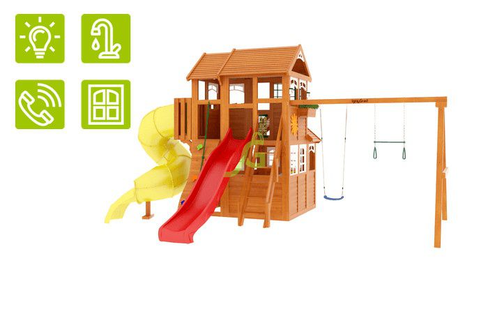 Детская игровая площадка Igragrad Клубный домик 3 с трубой Luxe
