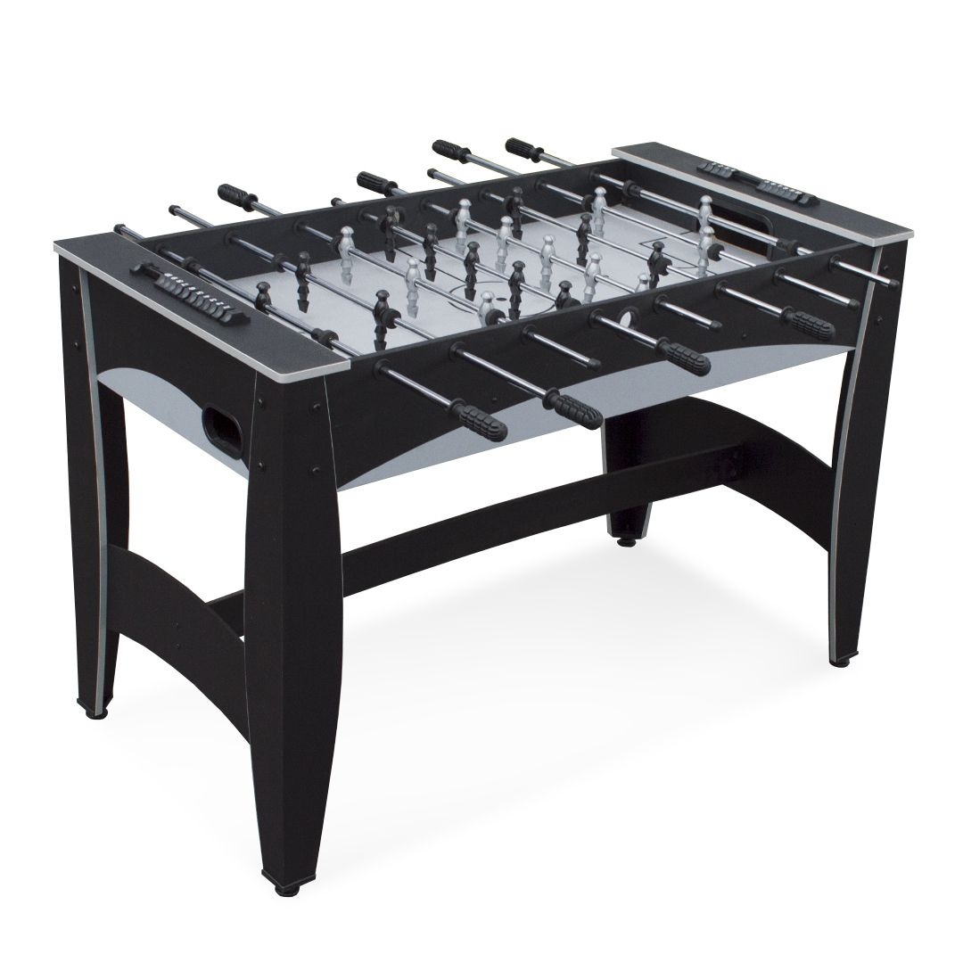 Игровой стол - футбол Hit черно-серебристый