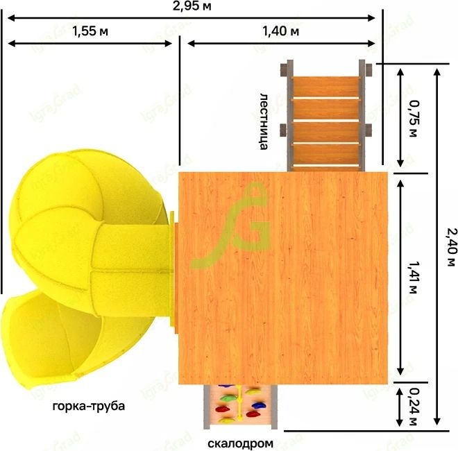 Детская игровая площадка  IgraGrad Панда Фани Tower с трубой