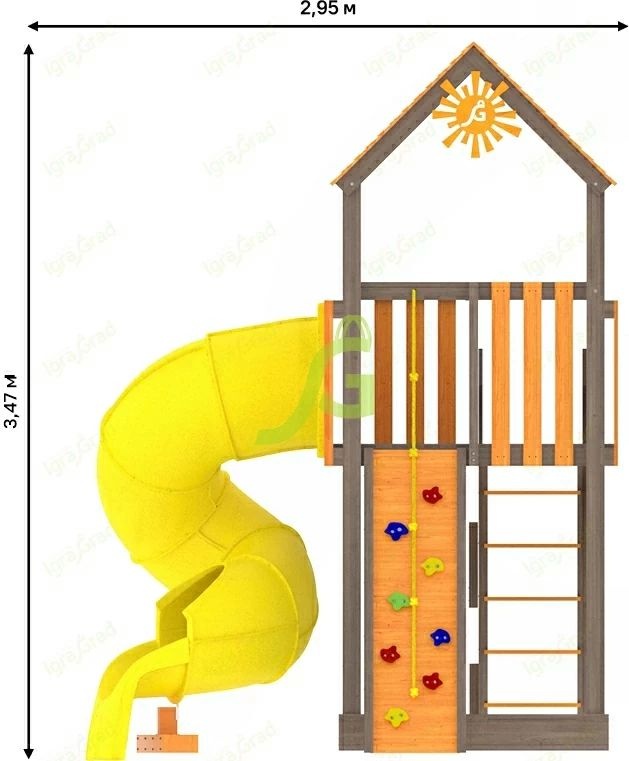 Детская игровая площадка  IgraGrad Панда Фани Tower с трубой