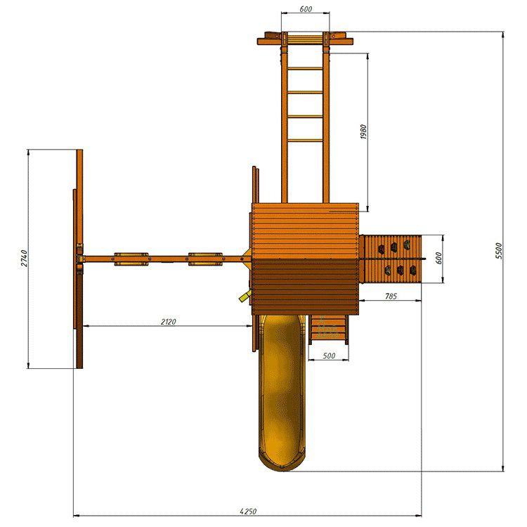 Детская деревянная площадка MoyDvor Париж с рукоходом