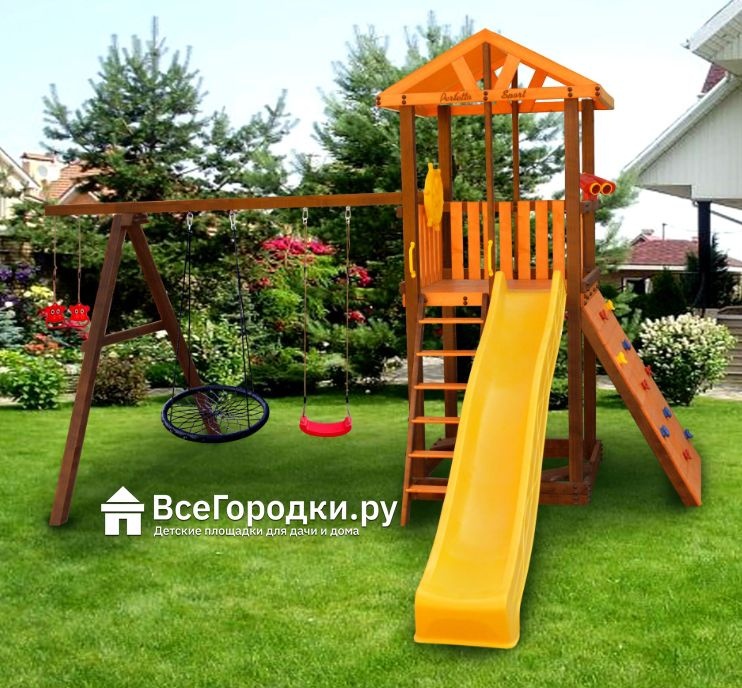 Детский игровой комплекс Perfetto Sport Pitigliano-5 + качели Паутина