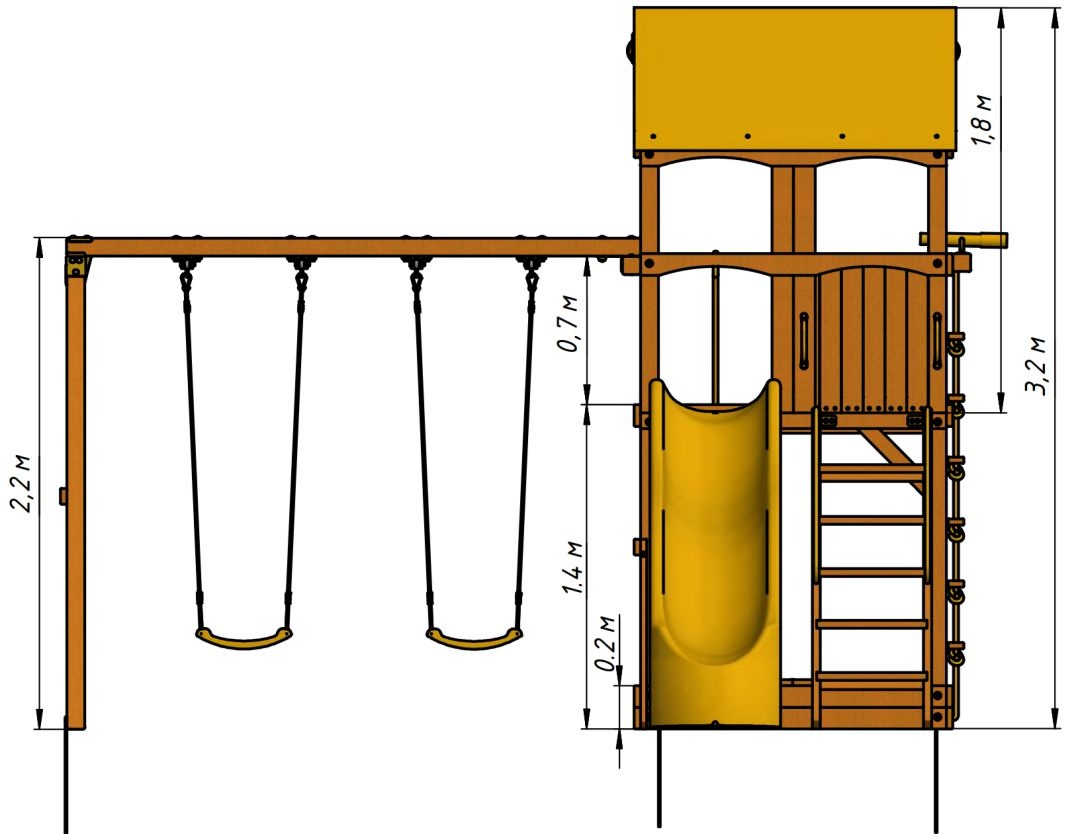 Детская деревянная площадка MoyDvor Версаль 2023