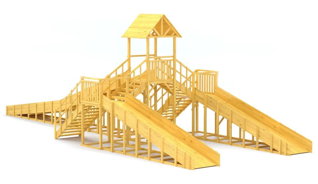 Зимняя горка Савушка Зима Wood-11