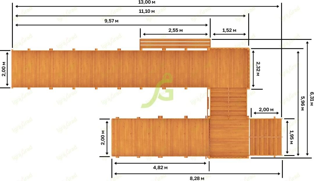 Зимняя горка IgraGrad Snow Fox скат 10 м (мод  3)