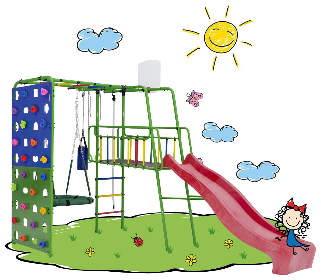 Детская спортивная площадка Формула здоровья Street 3 салатовый радуга