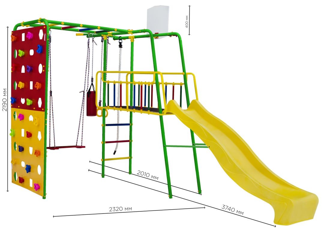 Детская спортивная площадка Формула здоровья Street 3 Smile салатовый радуга