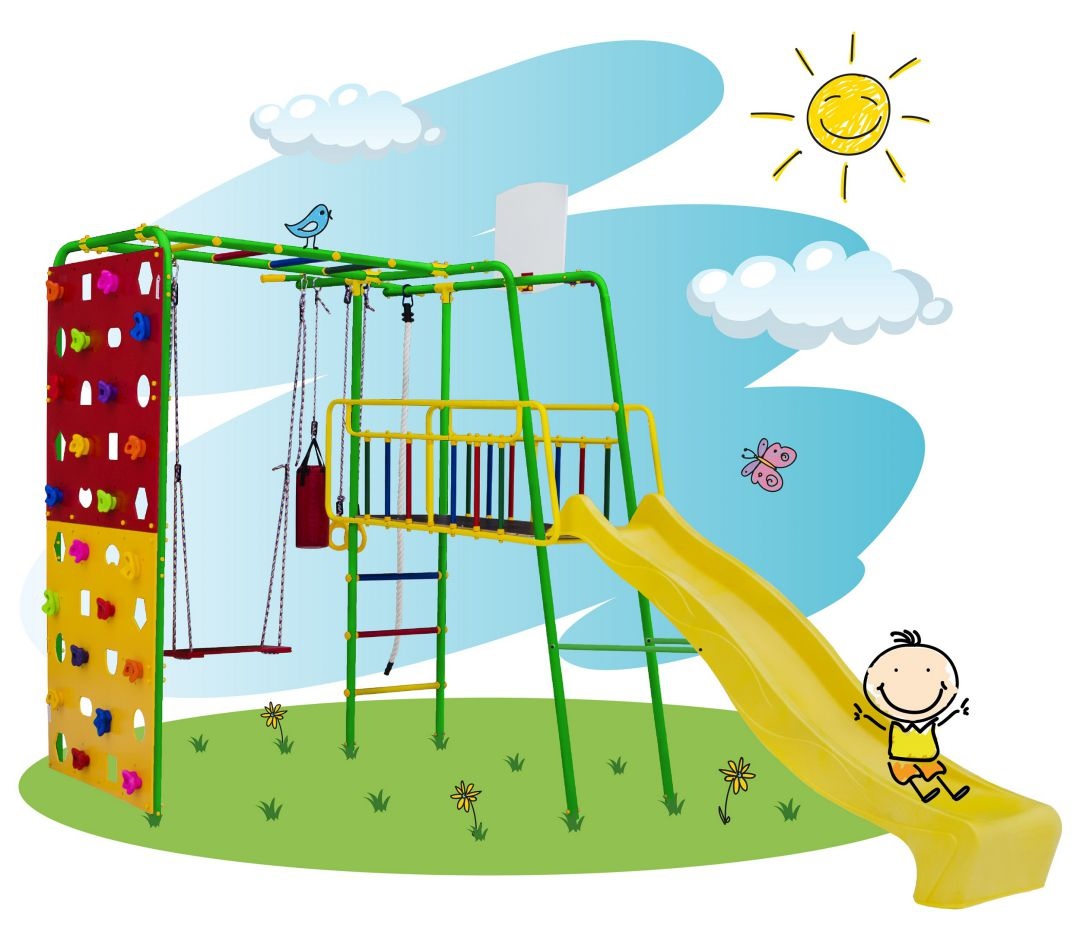 Детская спортивная площадка Формула здоровья Street 3 Smile салатовый радуга