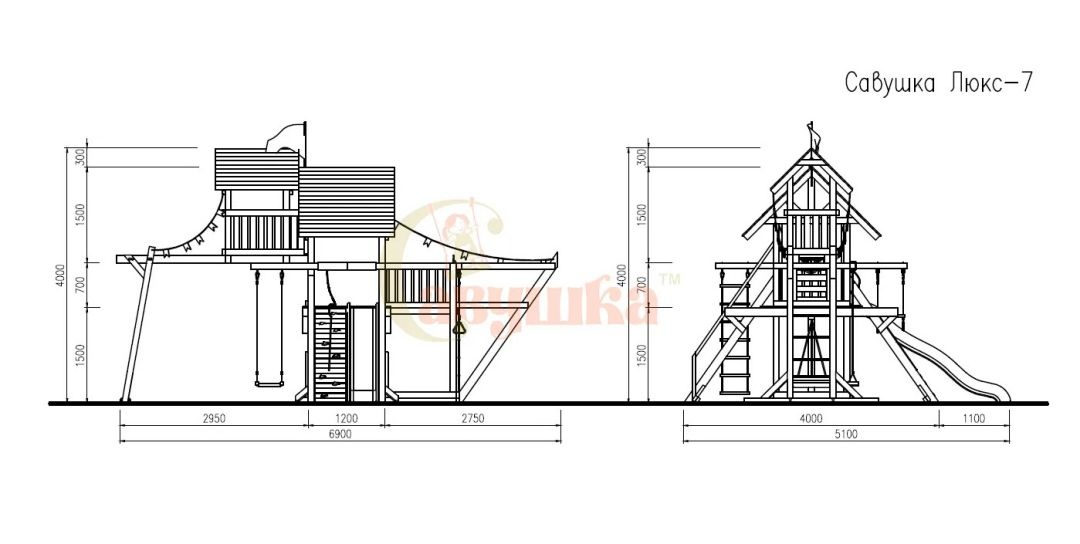 Детская игровая площадка Савушка Lux 7