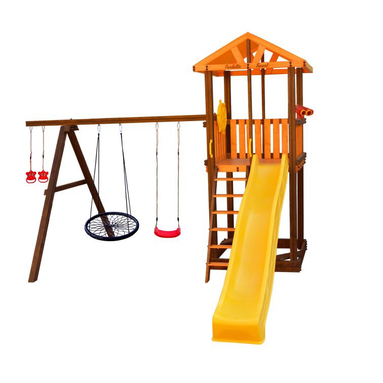 Детский игровой комплекс Perfetto sport Pitigliano-3 + качели Паутина