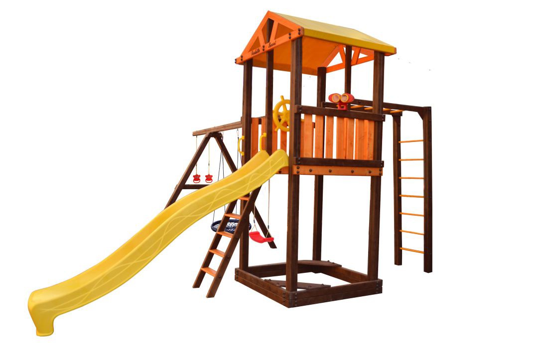 Детский игровой комплекс Perfetto sport Pitigliano-6 + качели Паутина