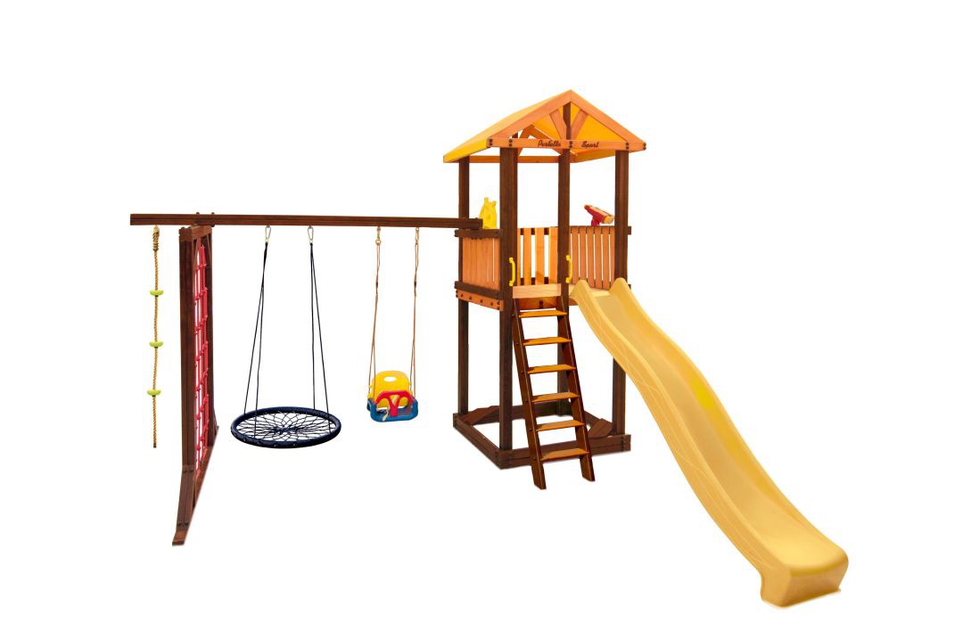 Детский игровой комплекс Perfetto sport Pitigliano-9 + качели Паутина