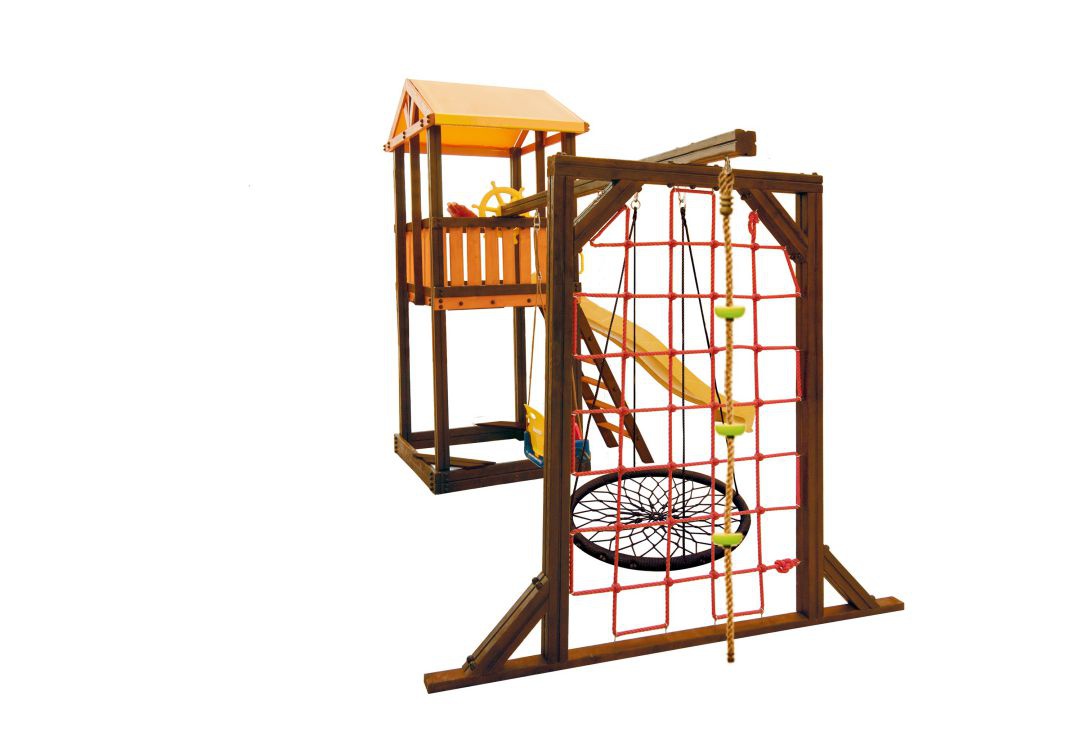 Детский игровой комплекс Perfetto sport Pitigliano-9 + качели Паутина