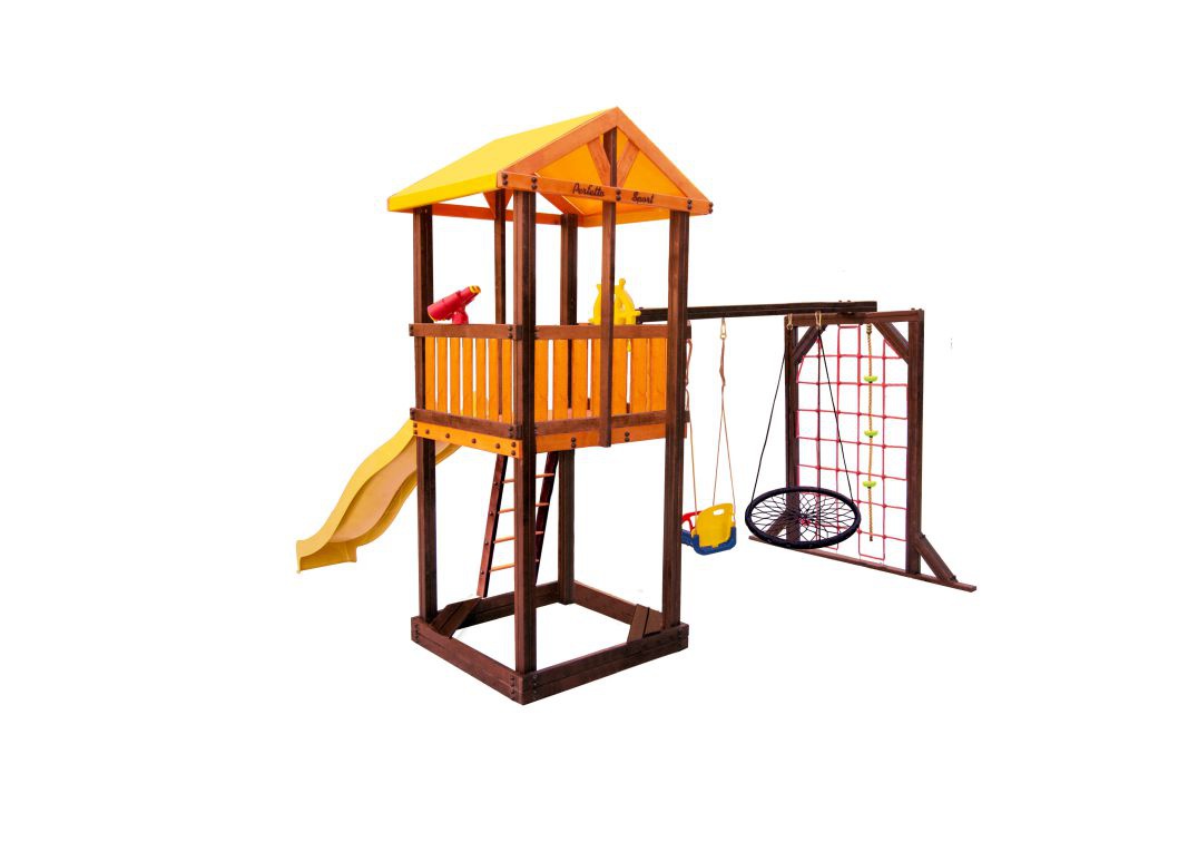 Детский игровой комплекс Perfetto sport Pitigliano-9 + качели Паутина