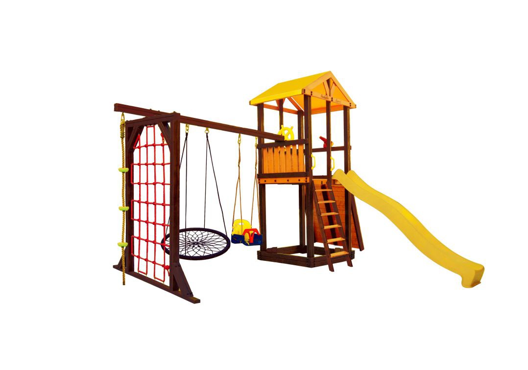 Детский игровой комплекс Perfetto sport Pitigliano-11 + качели Паутина