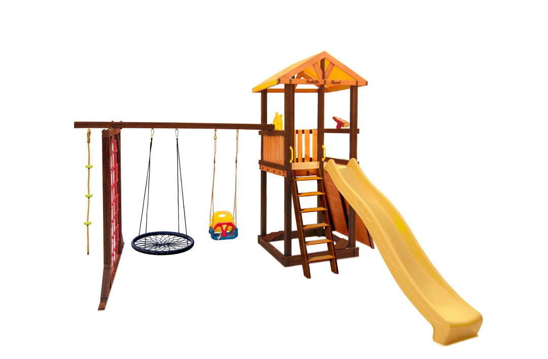 Детский игровой комплекс Perfetto sport Pitigliano-11 + качели Паутина