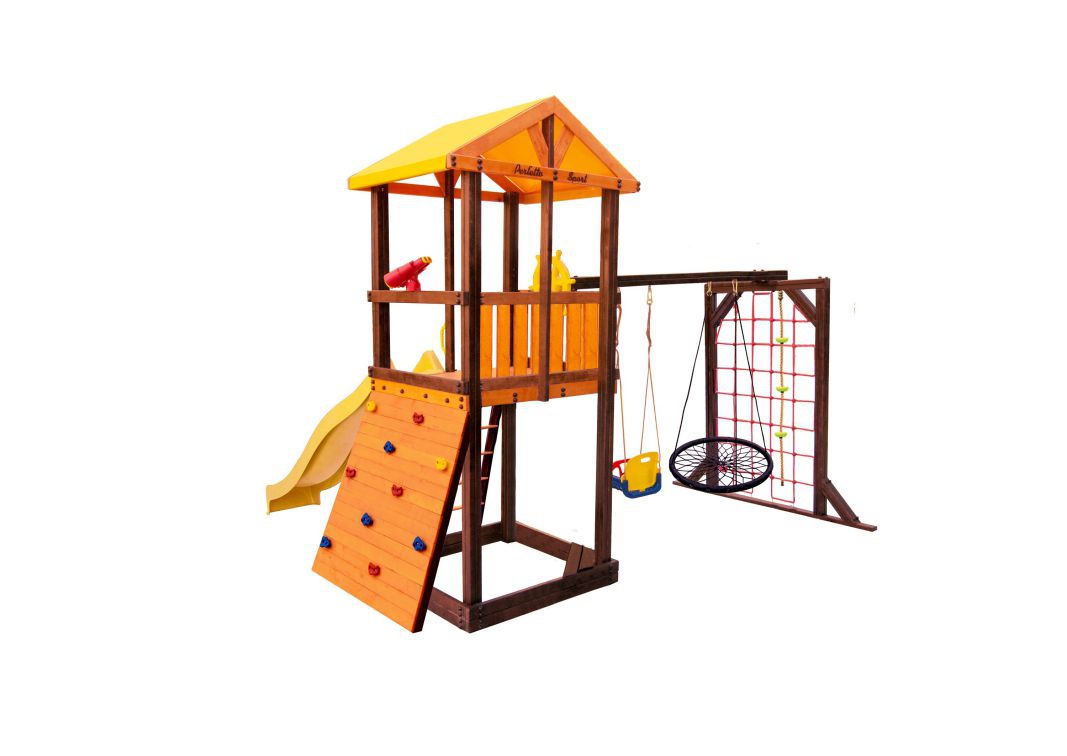 Детский игровой комплекс Perfetto sport Pitigliano-11 + качели Паутина