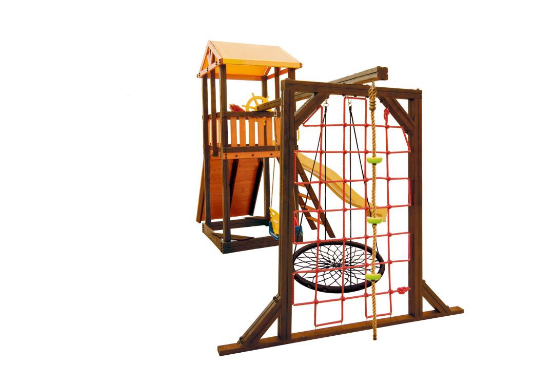 Детский игровой комплекс Perfetto sport Pitigliano-11 + качели Паутина