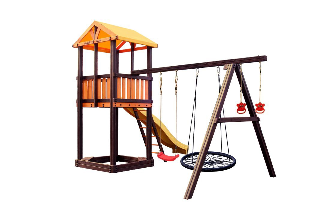 Детский игровой комплекс Perfetto sport Pitigliano-3 + качели Паутина
