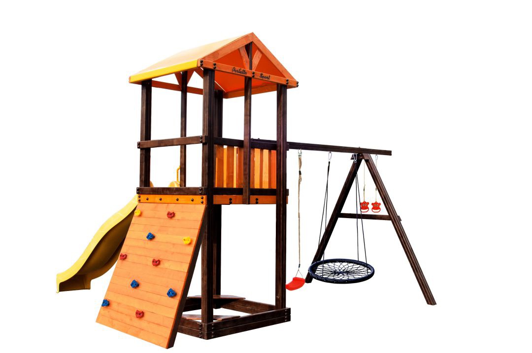 Детский игровой комплекс Perfetto Sport Pitigliano-5 + качели Паутина