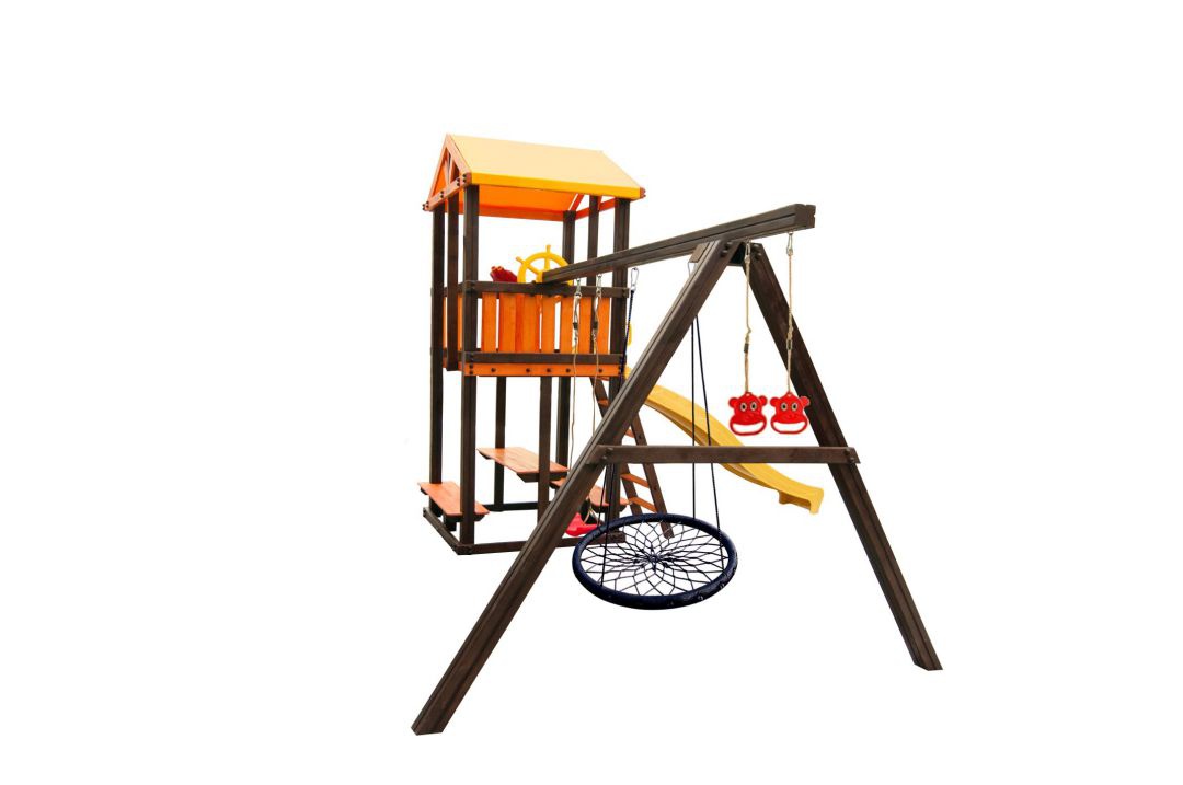 Детский игровой комплекс Perfetto sport Bari-3 + качели Паутина