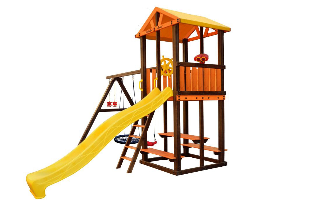 Детский игровой комплекс Perfetto sport Bari-3 + качели Паутина