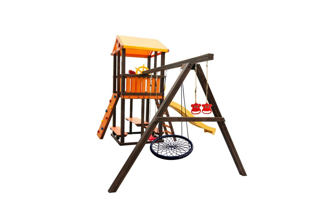 Детский игровой комплекс Perfetto sport Bari-4 + качели Паутина