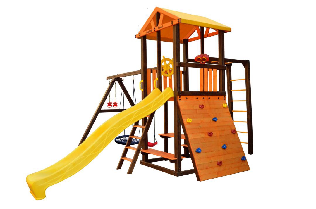 Детский игровой комплекс Perfetto sport Bari-8 + качели Паутина