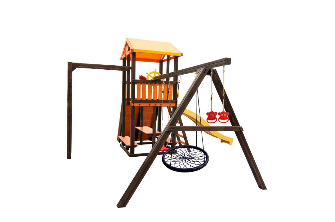 Детский игровой комплекс Perfetto sport Bari-8 + качели Паутина