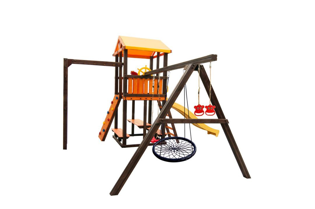 Детский игровой комплекс Perfetto sport Bari-7 + качели Паутина