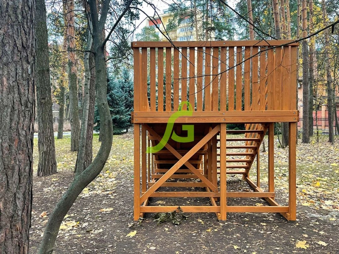 Деревянная зимняя горка Snow Fox скат 4 м