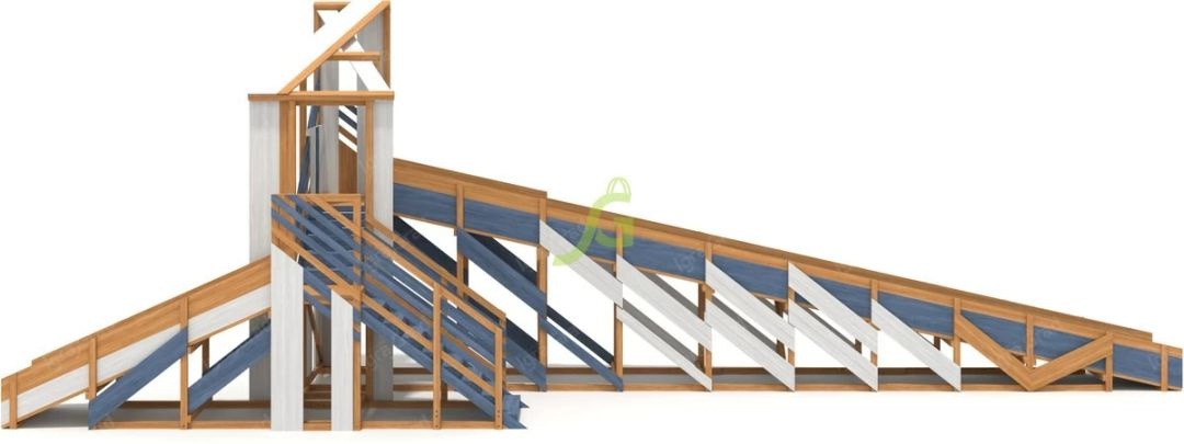 Зимняя деревянная горка IgraGrad Snow Fox 12 м с двумя скатами мод 4