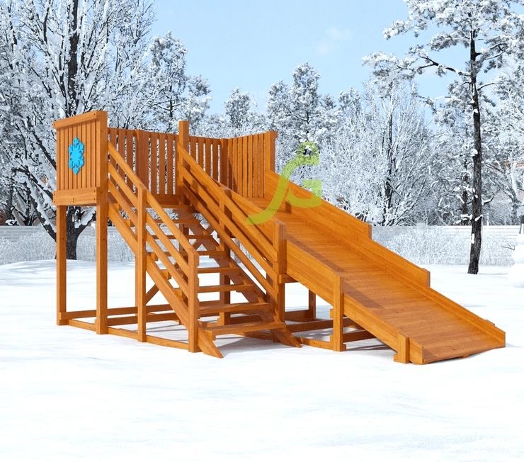 Деревянная зимняя горка Snow Fox скат 4 м