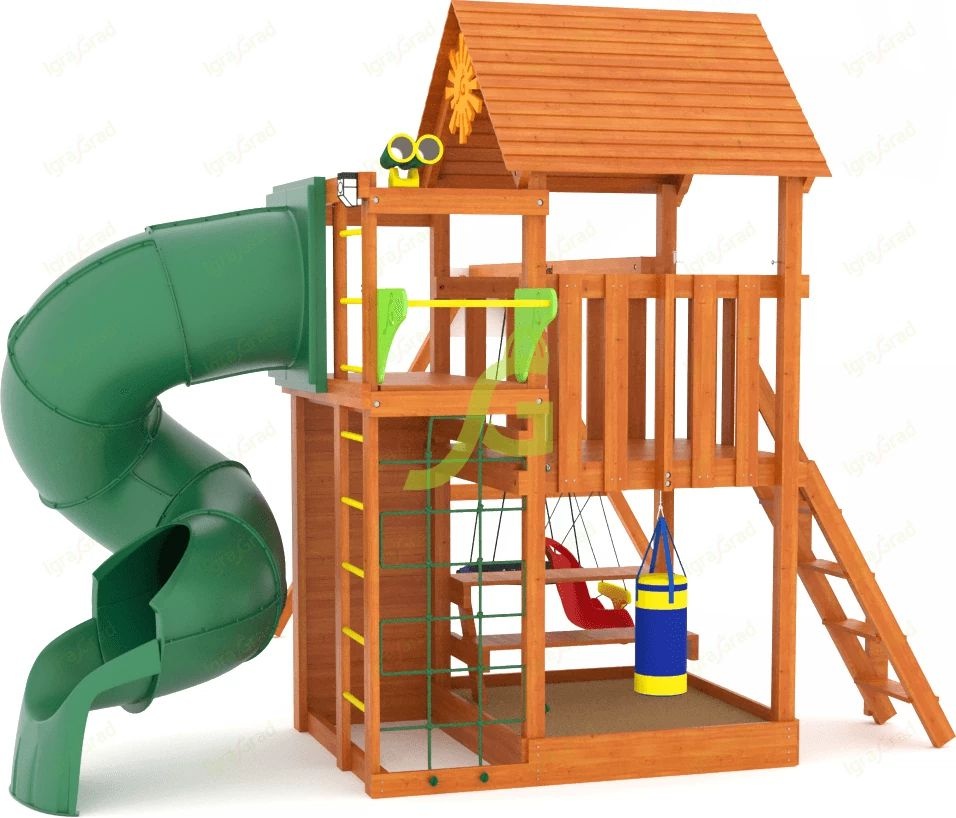 Детская площадка для дачи IgraGrad Крафт Pro 3 с трубой