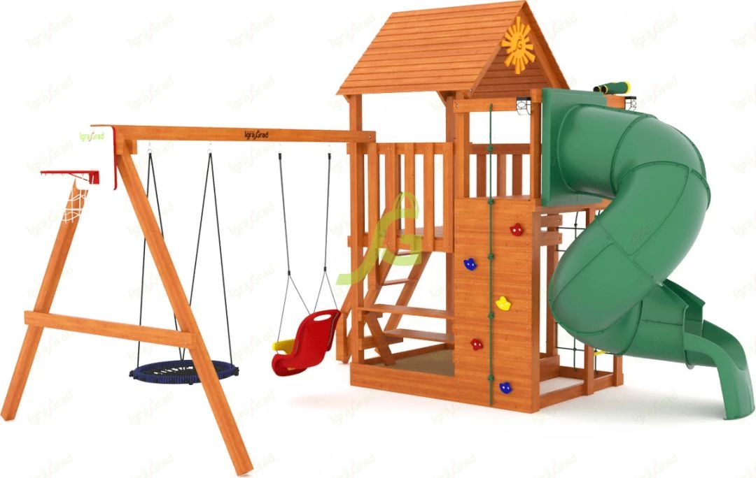Детская площадка для дачи IgraGrad Крафт Pro 3 с трубой