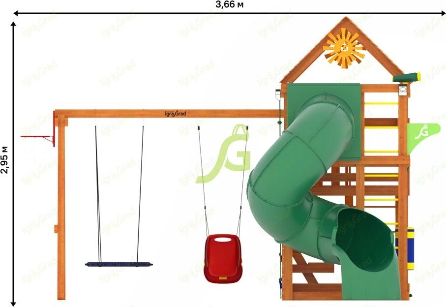 Детская площадка для дачи IgraGrad Крафт Pro 3 с трубой