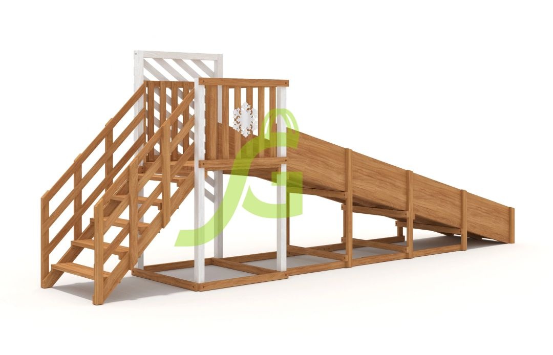 Деревянная зимняя горка IgraGrad Snow Fox скат 5 м мод.2